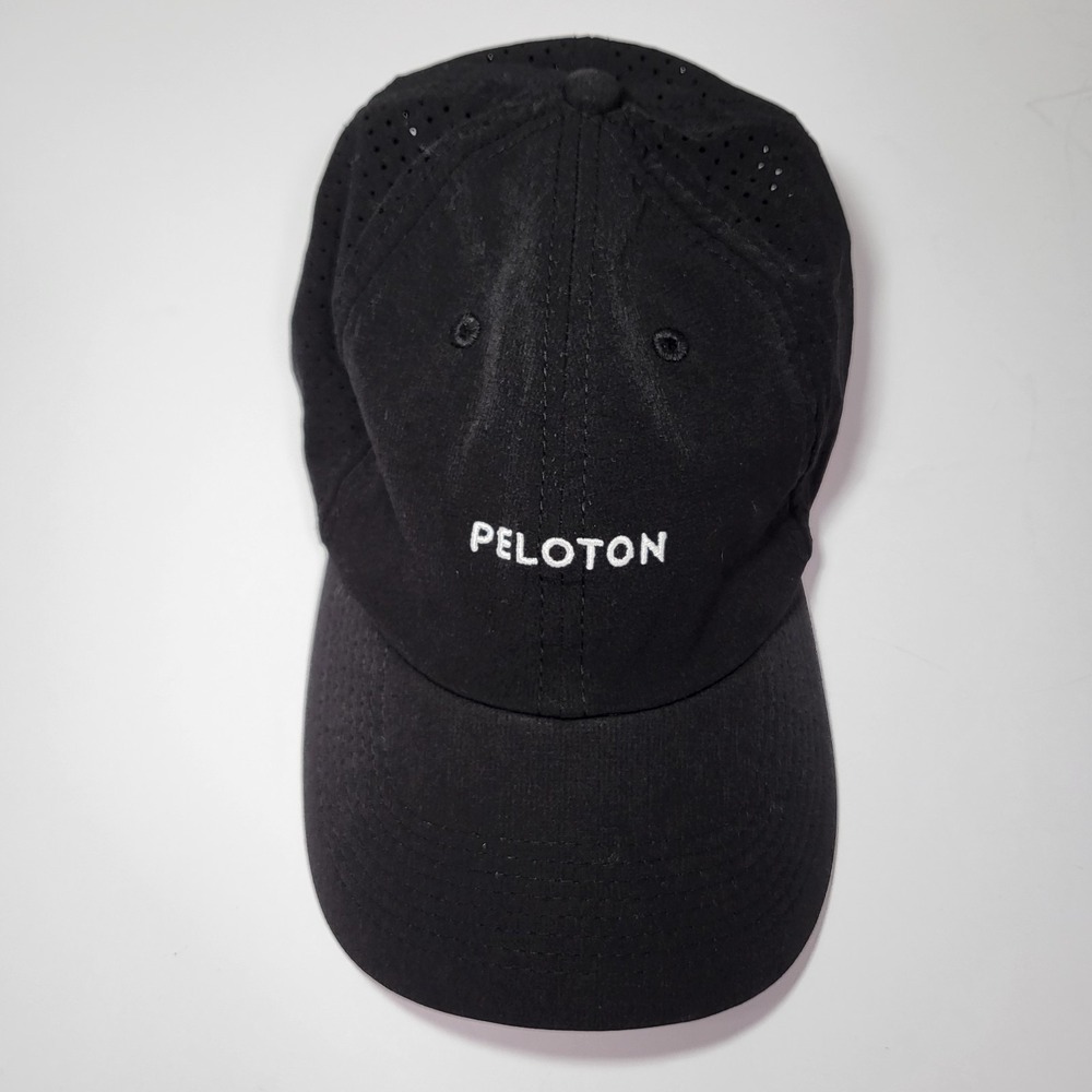 Peloton Performance Run Hat Black Adjustable Cap Athletic Logo Unisex